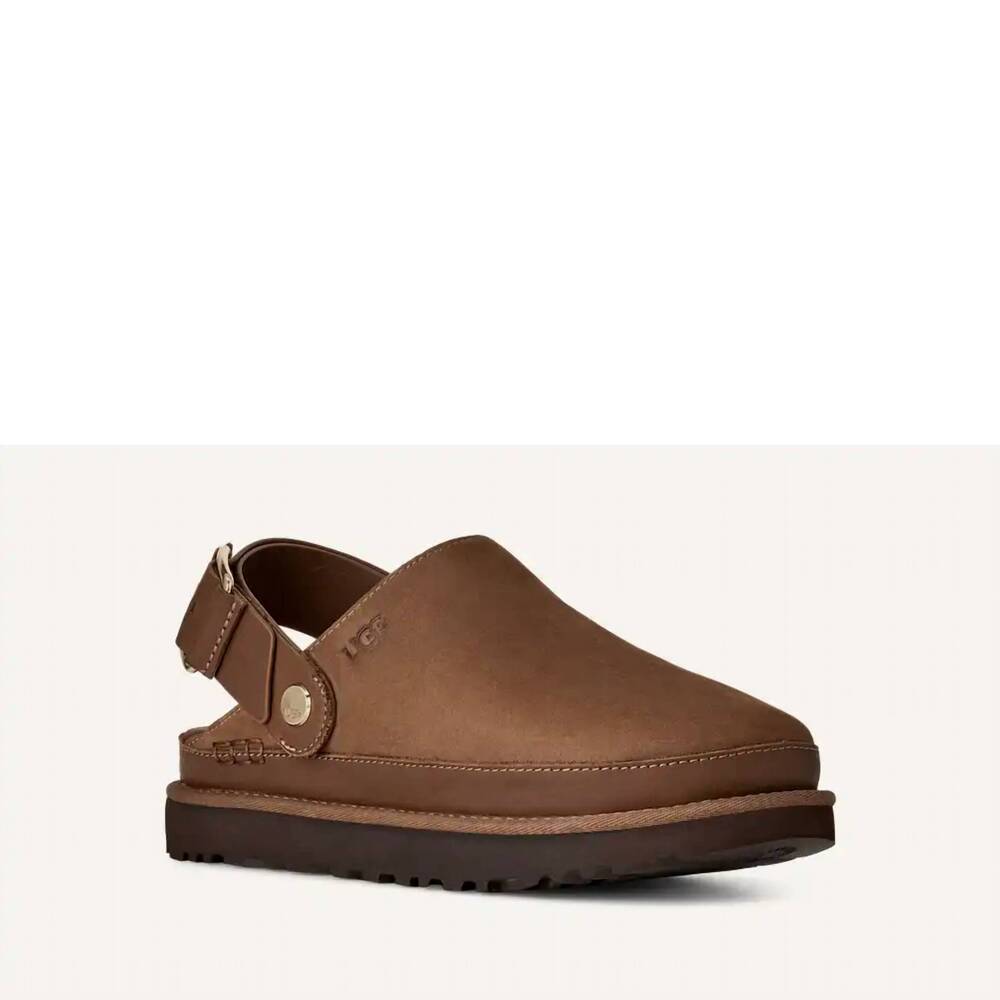 NEW UGG women's goldenstar villa clog in dark chestnut